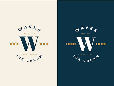 Waves Final Logo badge design brand identity branding clean identity design logo design simple vintage visual design