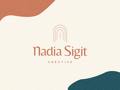Unused Concept | Nadia Sigit Creative badge beige bespoke brand identity branding copywriter exploration feminine geometric illustration identity design line art logo design logotype simple typography wordmark