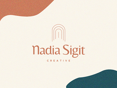 Unused Concept | Nadia Sigit Creative badge beige bespoke brand identity branding copywriter exploration feminine geometric illustration identity design line art logo design logotype simple typography wordmark