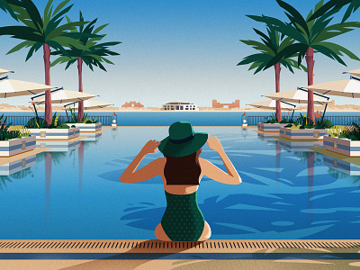 Dubai dubai illustration magazine pool vacation