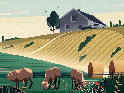 The farmstead business economy farm illustration magazine