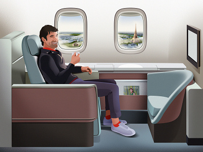 Air France Business Class airfarnce characters illustration magazine