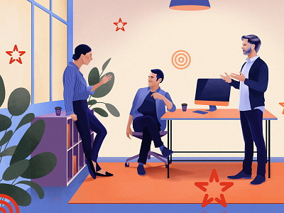 Office workers business characters economy illustration job magazine