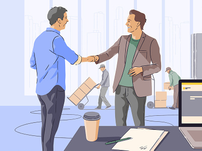 Collaboration business characters cooperation illustration job magazine ui