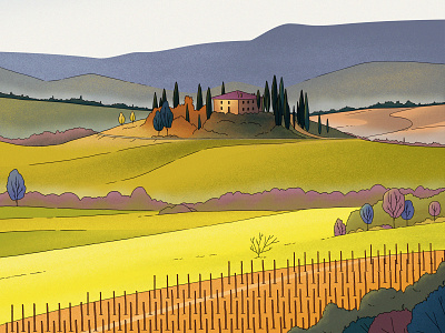 Italy, Tuscany design illustration italy magazine poster travel