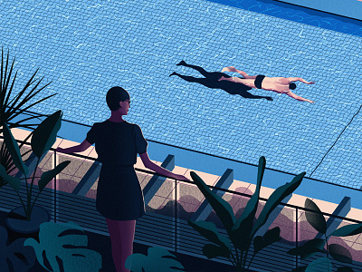 Pool art draw paint pool sketch swimmer