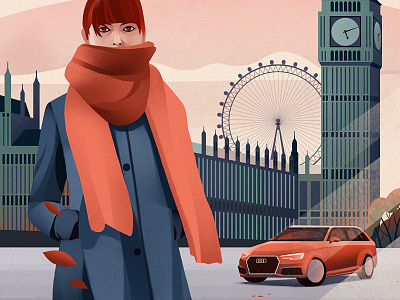 Audi audi bigben car draw england girl london paint