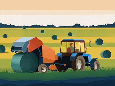 Harvesting business harvesting illustration job summer