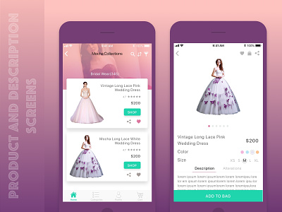Product and product description screens descriptionscreen design app fashion ios screens ios8 iosapp ladies product productscreen women fashion
