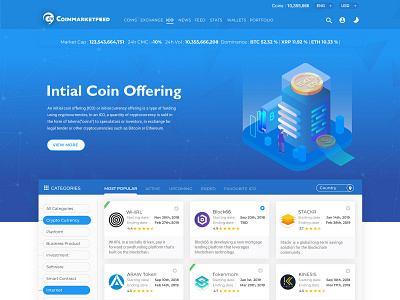 Cryptocurrency website- ICO Landing screen