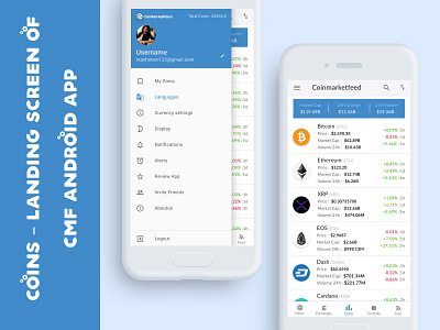 Coins Landing Screen For CMF Android App android app android landing screen coins coins dashboard coins main screen crypto currency cryptocurrency app dashboad landing page landing page design uiux uiuxdesign