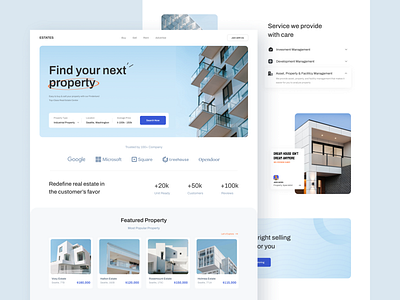 Real Estate Landing Page apartment architecture building buy homepage house landing page properties property real estate rent sell web webpage