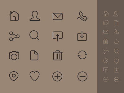 basic line icon set