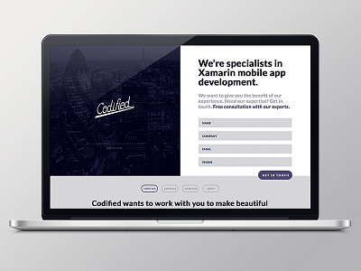 Codified Security Responsive Landing Page