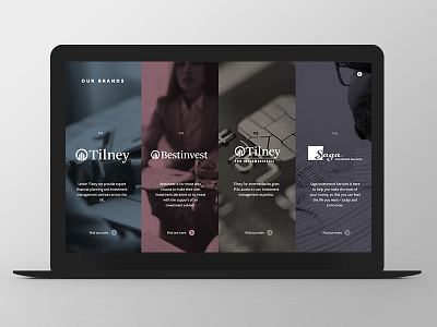 Tilney Bestinvest - Group Website Redesign brand burger button finance grid redesign responsive ui ux