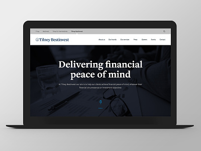 Tilney Bestinvest - Group Website Redesign dark finance full screen grid menu redesign responsive ui ux