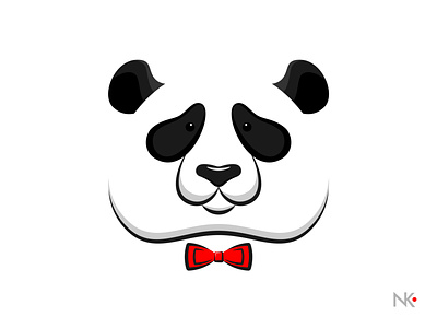 PRETTY PANDA adobe illustrator ai black design flat illustration illustrator panda vector white