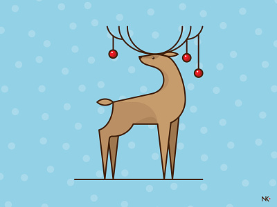 Christmas deer adobe illustrator ai blue christmas christmas balls christmas deer deer design flat illustration illustrator illustrator lesson illustrator lessons new year vector