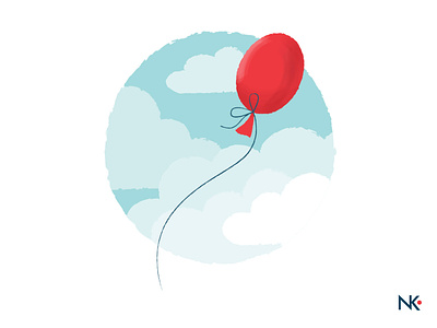 red balloon adobe illustrator ai balloon blue cloud design flat illustration illustrator red vector white