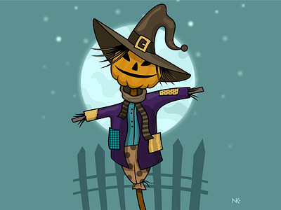 halloween. scarecrow adobe illustrator ai design flat illustration illustrator vector