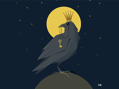 Crow adobe illustrator crow design flat illustration illustrator vector