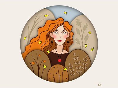 Autumn girl adobe illustrator autumn flat girl illustration illustrator lesson vector