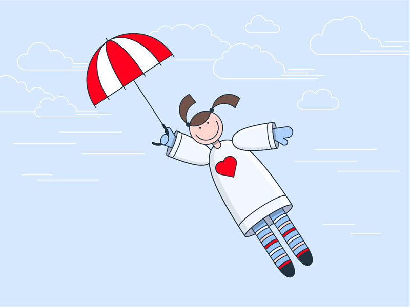 Girl Flyes girl flyes dream girl illustration