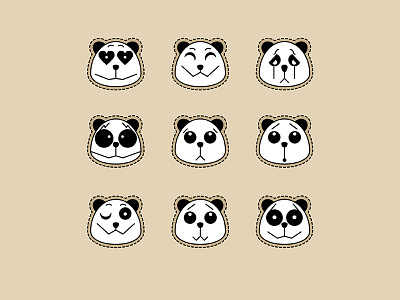 Panda emoji emotions illustrator panda
