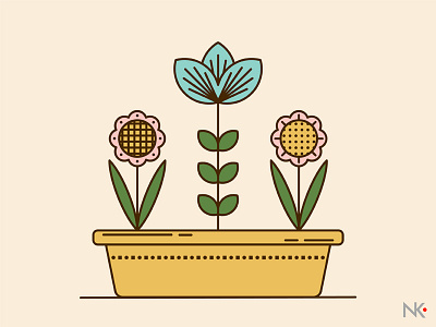 Flowers ai blue design flat flat design flowers illustration illustrator plants vector