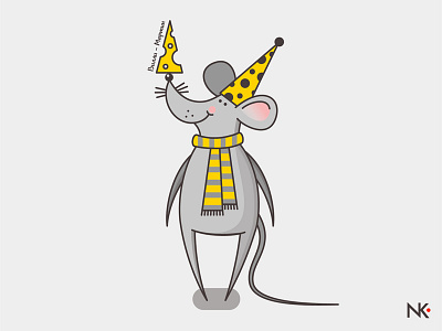 mouse 2020 2d 2d art ai flat grey illustration illustrator mouse new year vector