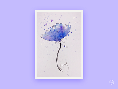 Watercolor flower violet