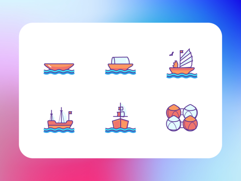 Boat icon app icon illustration illustrator 图标 图标设计师