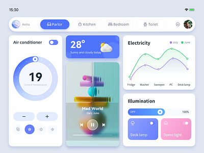 智能家居 app ipad ui 智能家居 设计