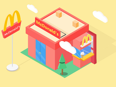 Wonderland in McDonald's illustration isometric mcdonalds ps