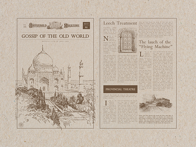 Gossip of the old world - Layout ancient antique archaic graphic design grid layout magazine musuem old past poster