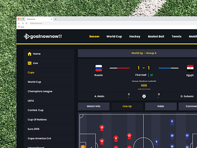 Goalnownow app darktheme figma football sport sport website ui design website
