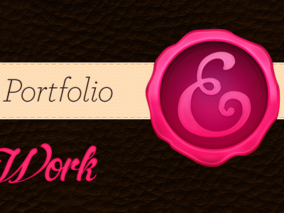 Portfolio Redesign brown cream leather pink ribbon stamp