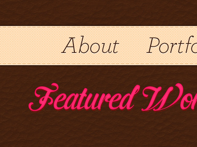 Portfolio Redesign 3 brown cream hot pink leather pink ribbon texture
