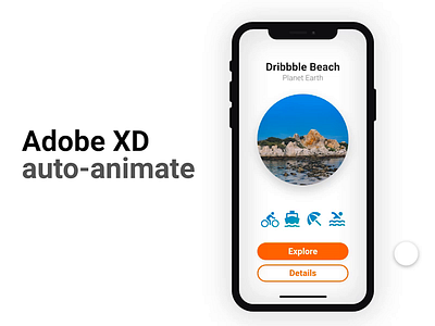 Adobe XD Auto-Animate Tourist App adobe xd beach ios material minimal sun ux ux animation