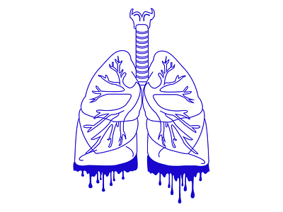 Lungs blue health illustration