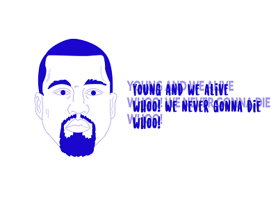 King Kanye 🔵 blue illustration music