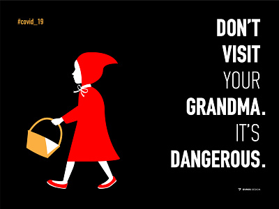 Don't visit your grandma. It's dangerous. coronavirus covid19 design grandma grandmother graphic home illustration littleredridinghood pandemic quarantine social