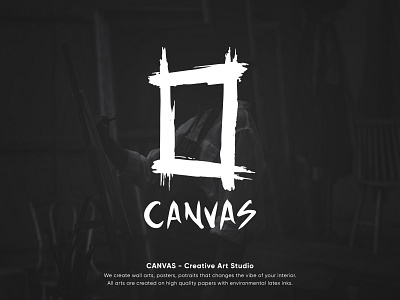 Canvas - Creative Art Studio Logo art black black and white brand branding canvas design flat identity logo minimalistic simple studio vector