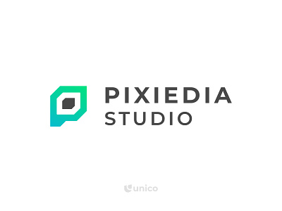 Pixiedia | Digital Solution Company | P letter | Pixel logo agency agency branding branding digital solution green icon logo minimalistic pixel logo simple symbol unicodesigner vector