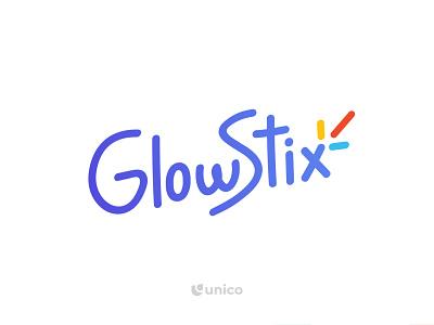GlowStix | Handwritten Logo Design agency logo brand branding colorful logo design event branding hand drawn handwritten logo identity logo mark minimalistic simple vector