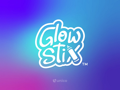 GlowStix Script Logo Design agency brand branding design icon identity logo minimalistic script logo simple symbol unicodesigner101 vector