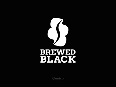 Brewed Black | Coffee Bean Logo Design brand branding branding design cafe logo coffee logo elegant logo identity logo logo design minimalistic modern logo simple logo symbol design vector