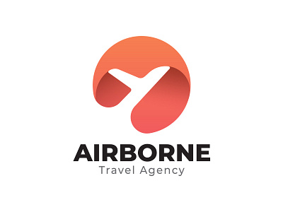 Airborne Travel Agency Logo aeroplane air airplan brand branding desgin designer flat gradient illustration logo logo of the day minimalistic mobile mobileapp shade travel ui