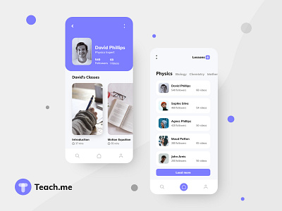 Education | Study | Course App UI adobe xd app blue book clean course design education flat learning logo logomark simple student study teacher teaching typography ui ux