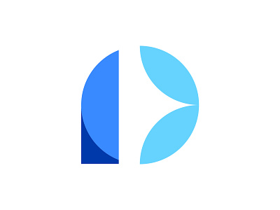 P Lettermark Logo blue color colour flower geometric icon letter lettermark logo mark p p monogram simple smart space symbol type typography vector